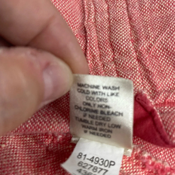 J Jill Womens Cotton S Petite Button Down Salmon/Coral/Peach Blazer Coat Jacket - Picture 6 of 7